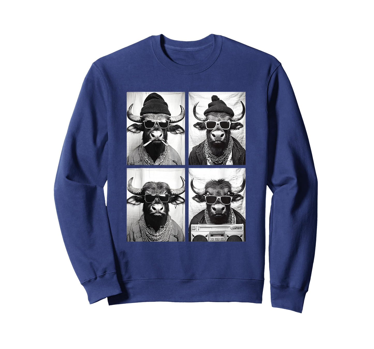 Funny Gangster Bulls Hip Hop Rap Street Urban Animals Meme T-Shirt