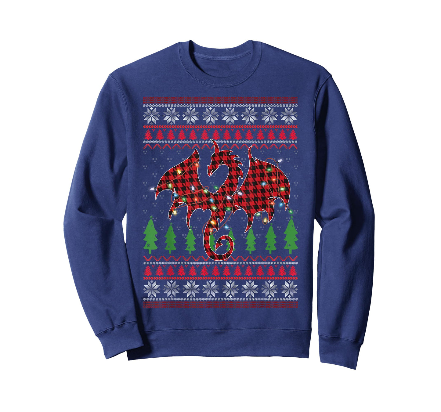 Zodiac Dragon Ugly Sweater Christmas Lights Dragon Lover T-Shirt