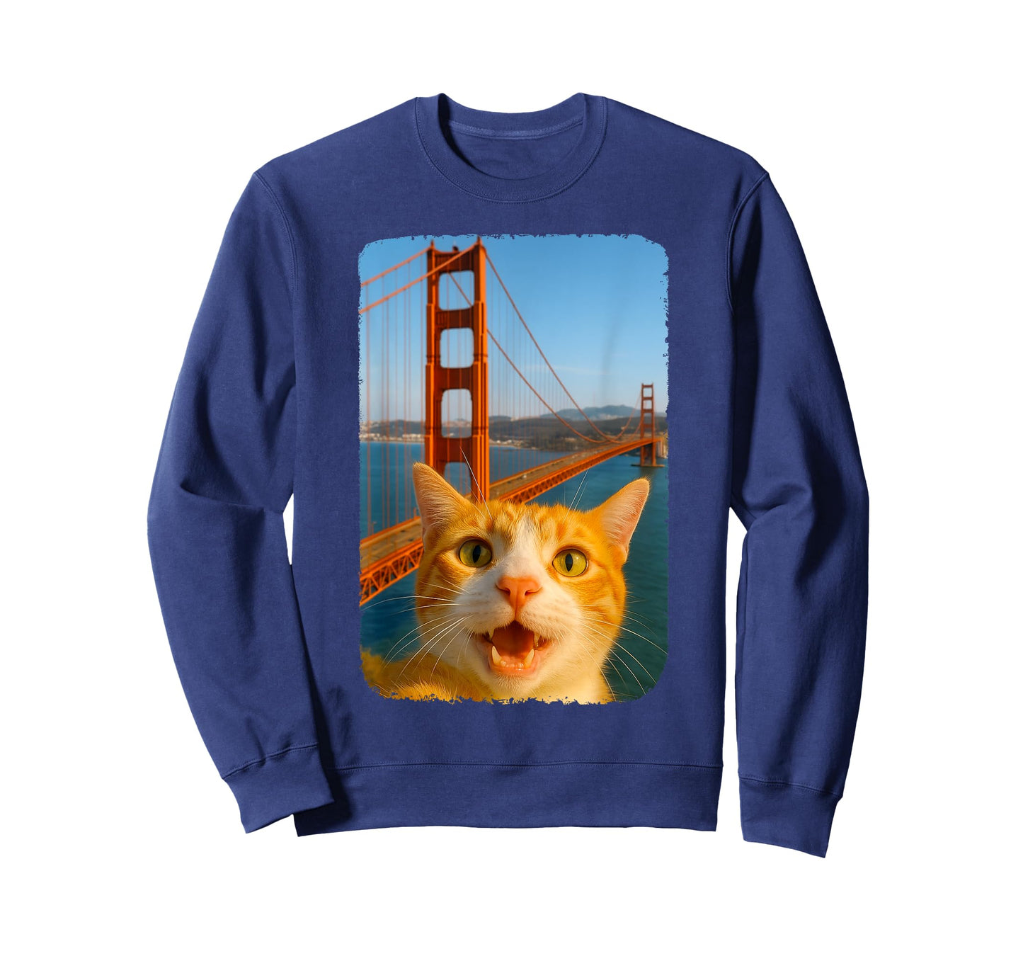 Funny Orange Cats Selfie San Francisco Golden Gate Bridge T-Shirt
