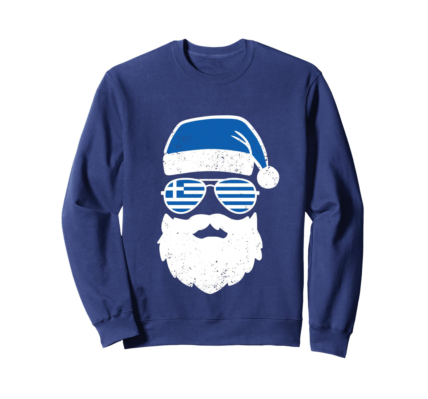 Greek Orthodox Christmas Santa Claus Greece Flag Greek Long Sleeve T-Shirt