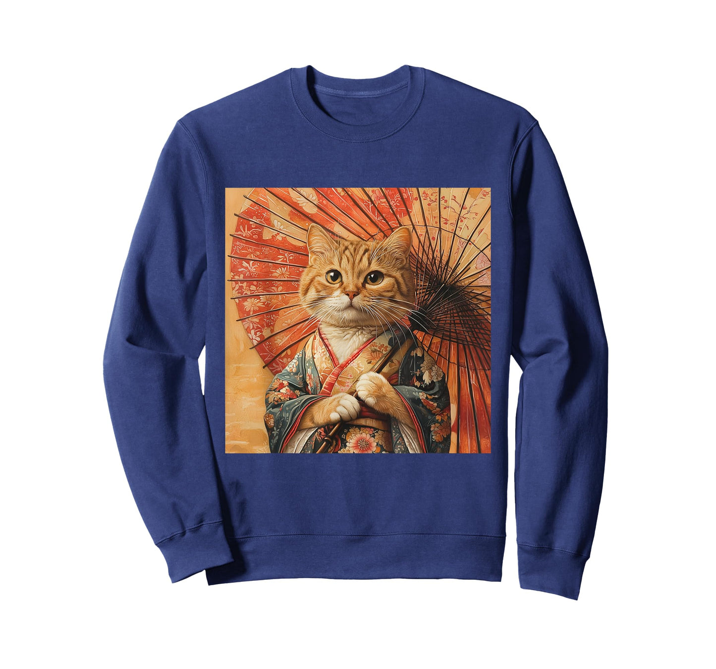 Cat Kimono Umbrella Japan Japanese Kawaii Funny Graphic Men Women Girls Kids T-Shirt