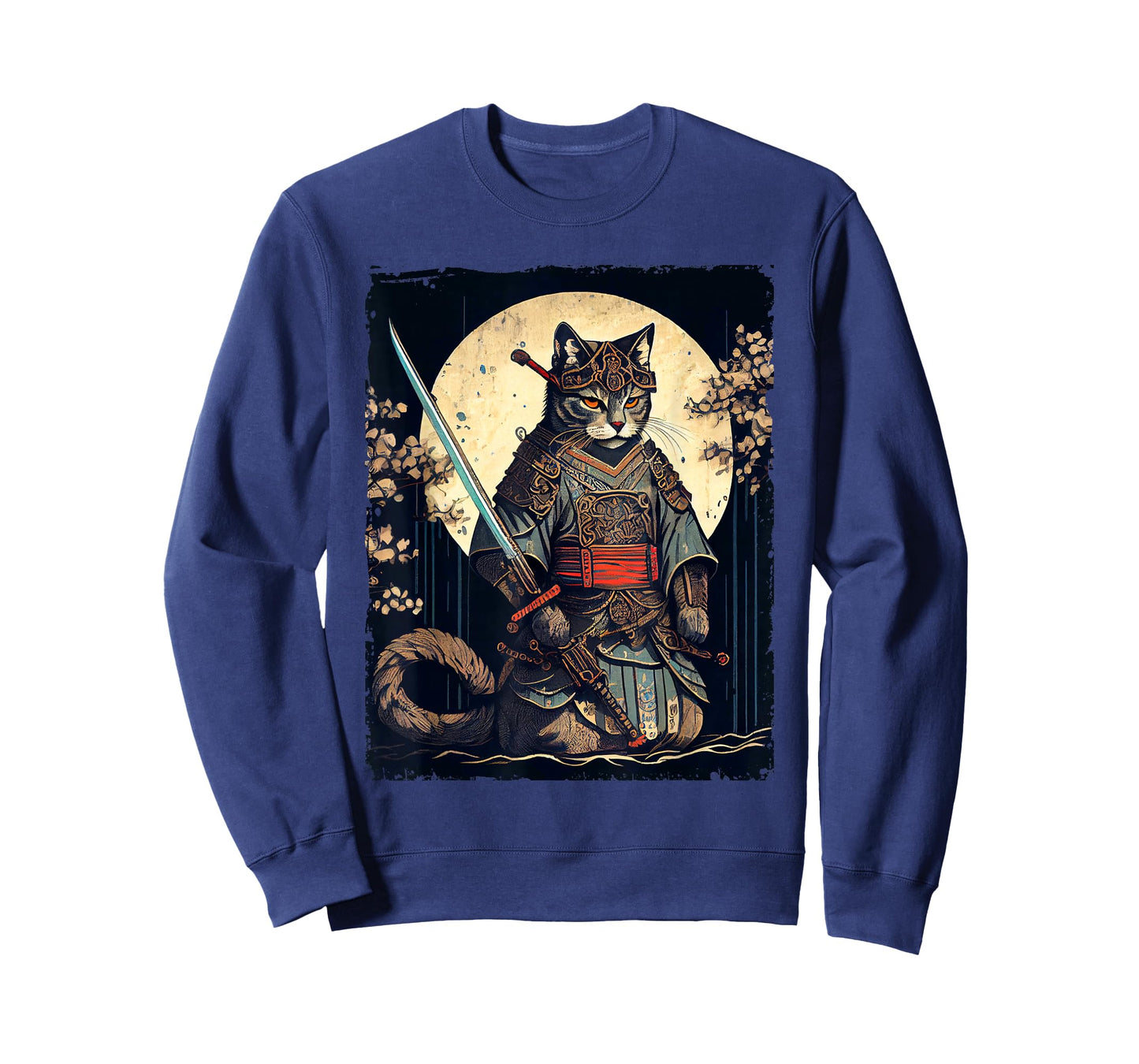 Vintage Samurai cat tee Japanese Ninja Art Aesthetic T-Shirt