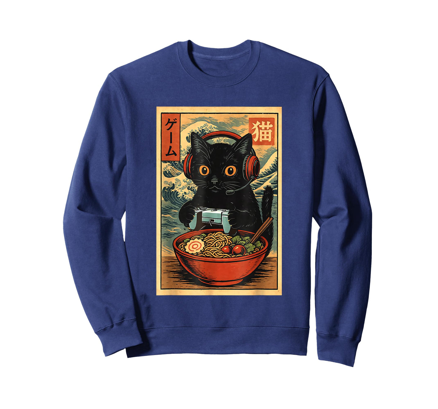 Funny Cute Kawaii Gamer Cat Ramen Retro Japanese Cat Gaming T-Shirt