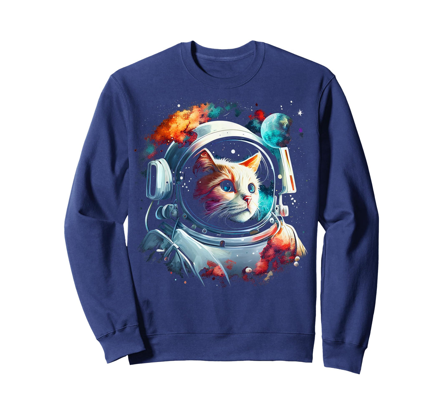 Astronaut Cat or Funny Space Cat on Galaxy Cat Lover T-Shirt for Men Women Kids