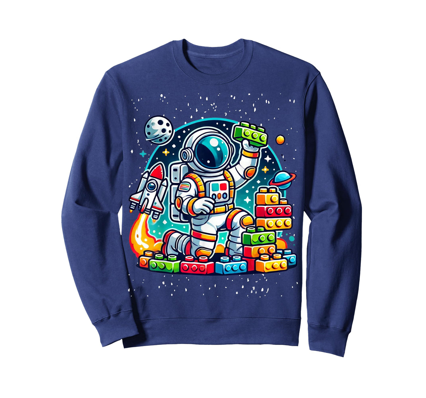 Master Builder Space Astronaut Building Blocks Bricks Boys T-Shirt