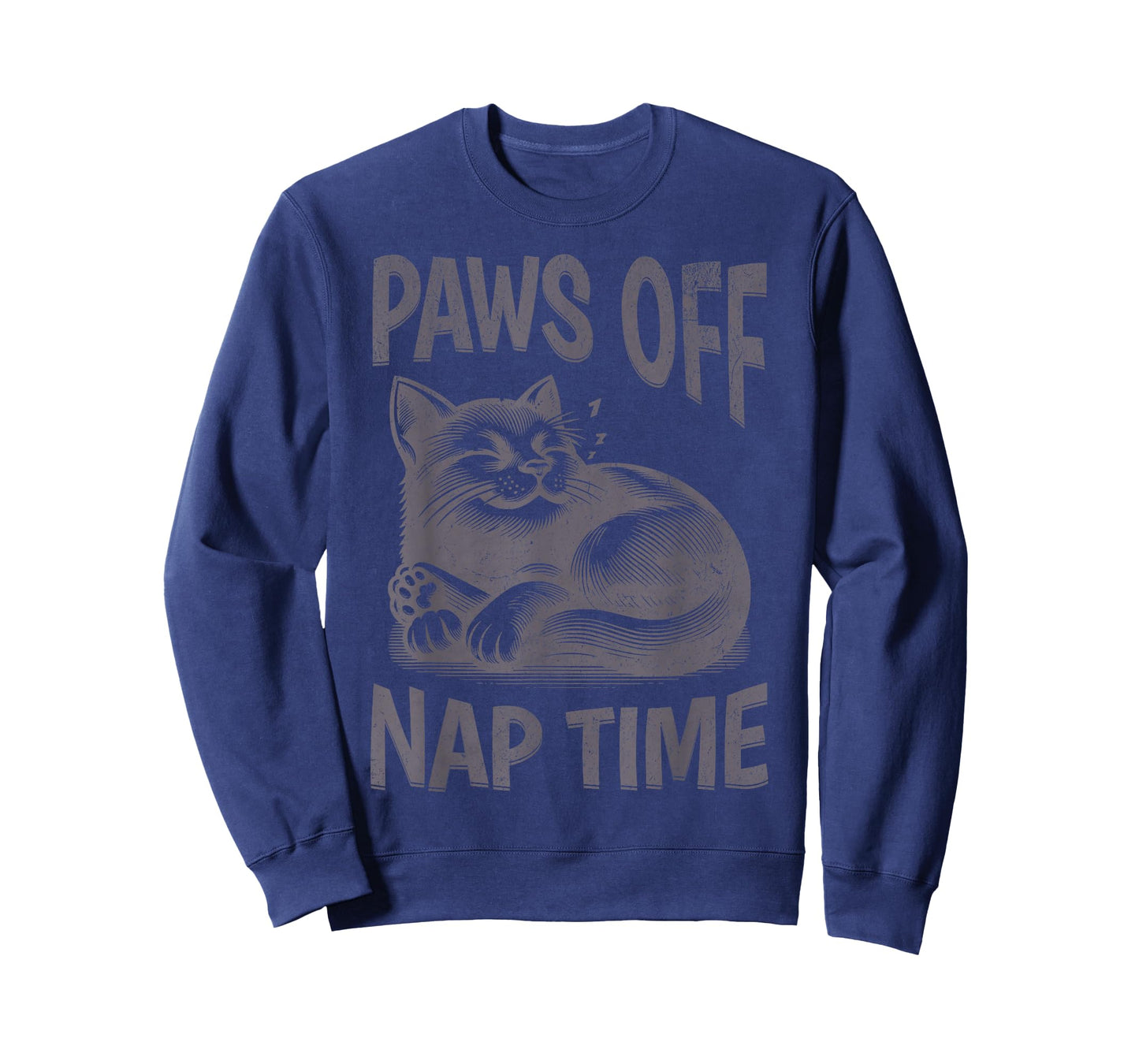 Paws Off Nap Time Minimalist Cat Quote Funny Cat Lovers T-Shirt