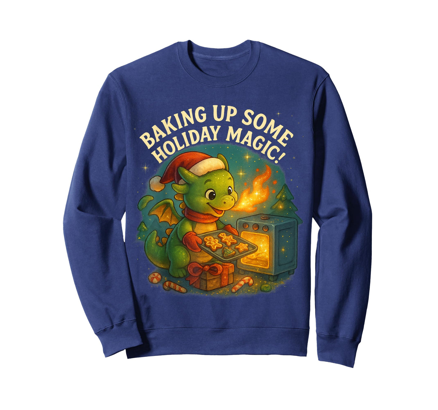 Baking Up Holiday Magic Cute Dragon Design T-Shirt
