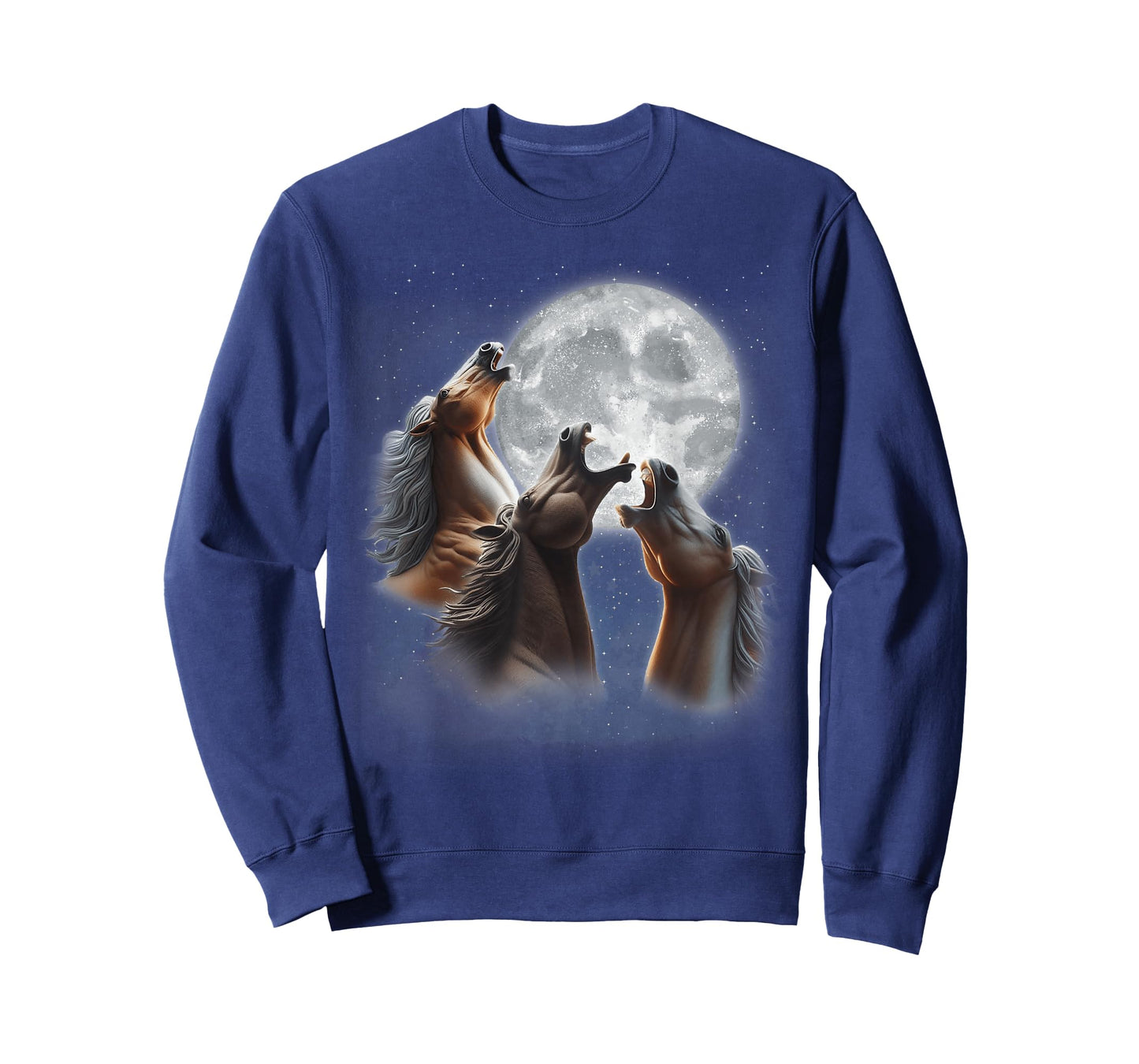 3 Horses Howling At The Moon Funny Horse Lover Equestrian T-Shirt