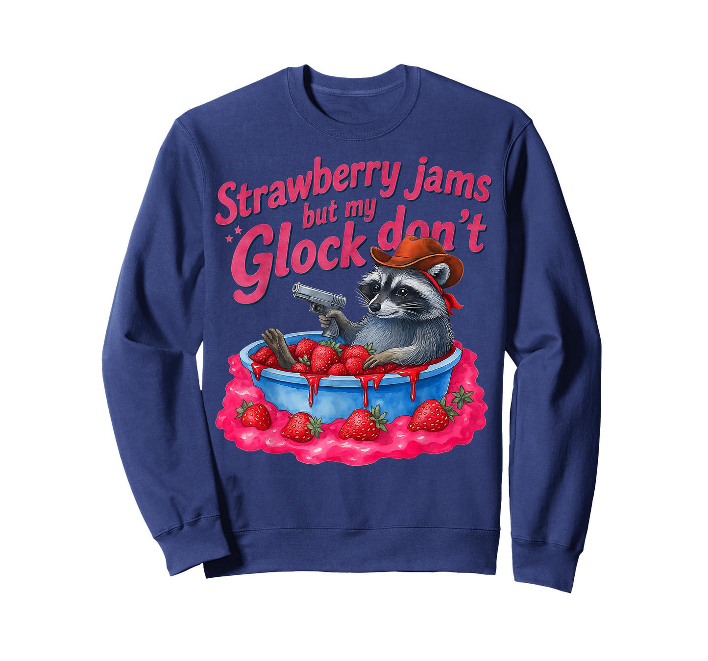Strawberry Jams But My Don't Funny Raccoon T-Shirt