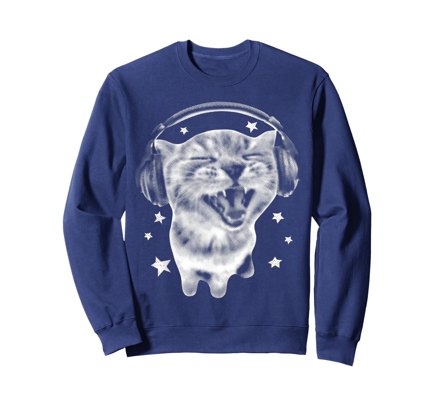 Cute Headphones Cat Funny Y2k Grunge Silly Graphic Meme T-Shirt