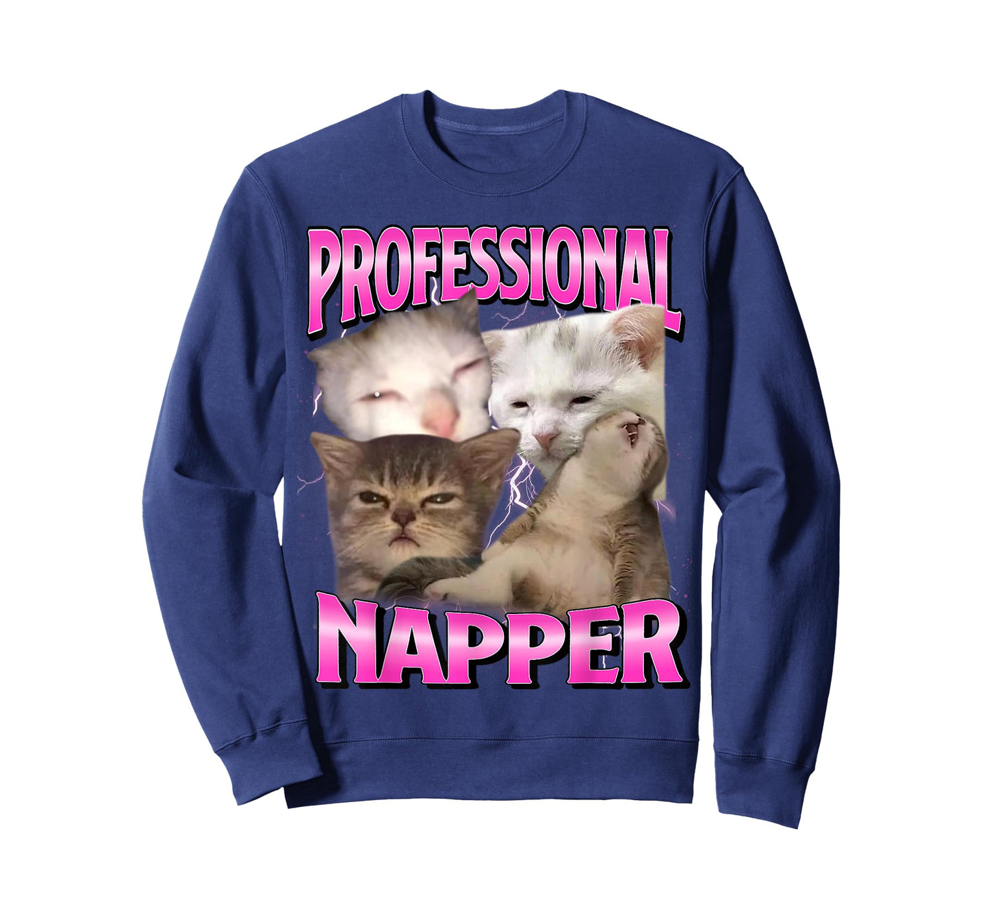 Professional Napper Silly Sleepy Cat Funny Cats Meme Humor T-Shirt