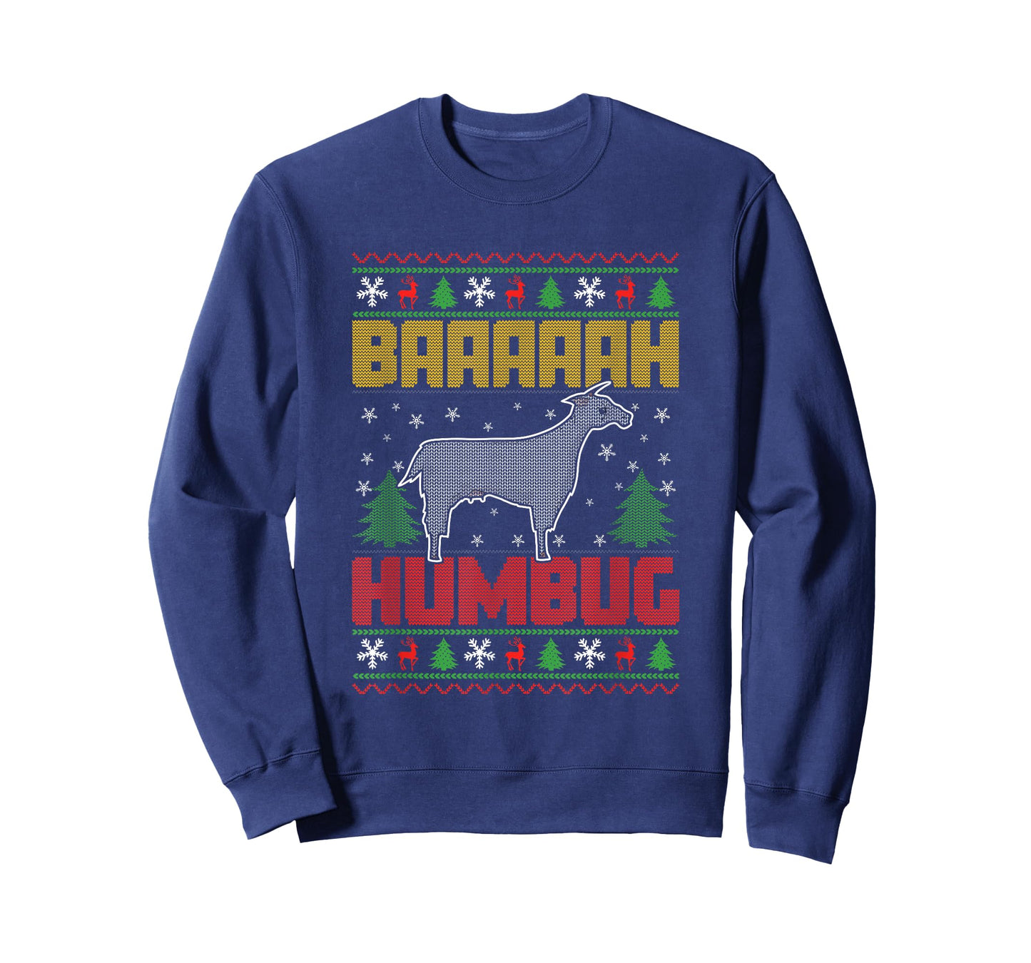 Bah Humbug Goat Lover Farm Animals Ugly Christmas Goat T-Shirt