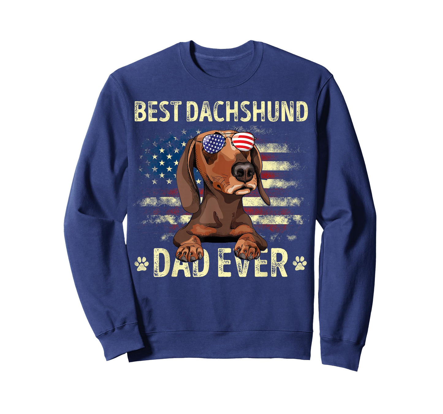 Dachshund Dad Flag American Best Dog Dad Ever Dachshund Men T-Shirt
