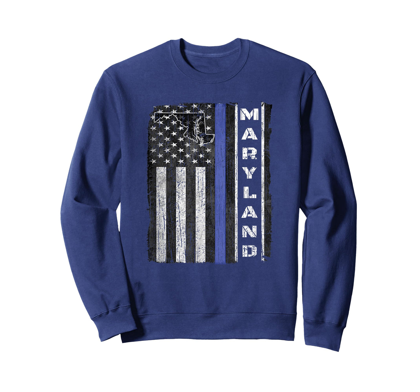 Maryland Thin Blue Line Police Week TShirt USA Flag Gift Men T-Shirt