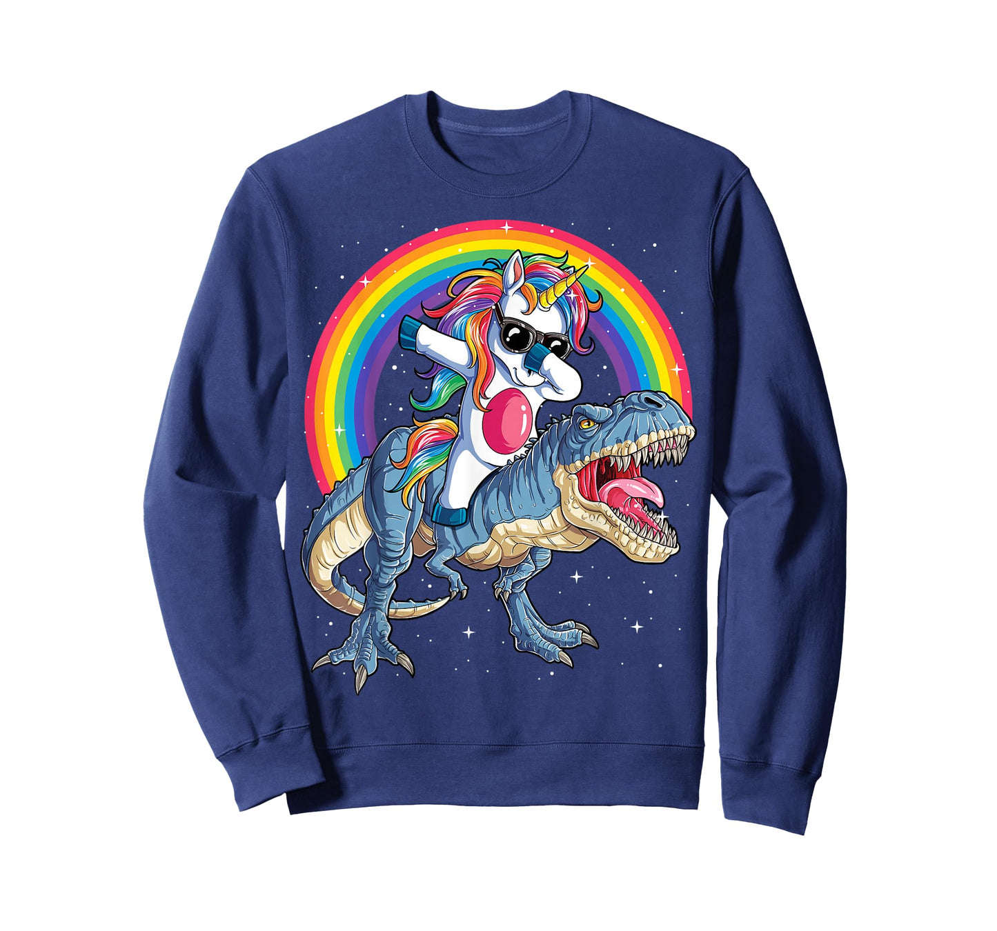 Dabbing Unicorn Dinosaur T-rex Boys Girls Rainbow Galaxy T-Shirt