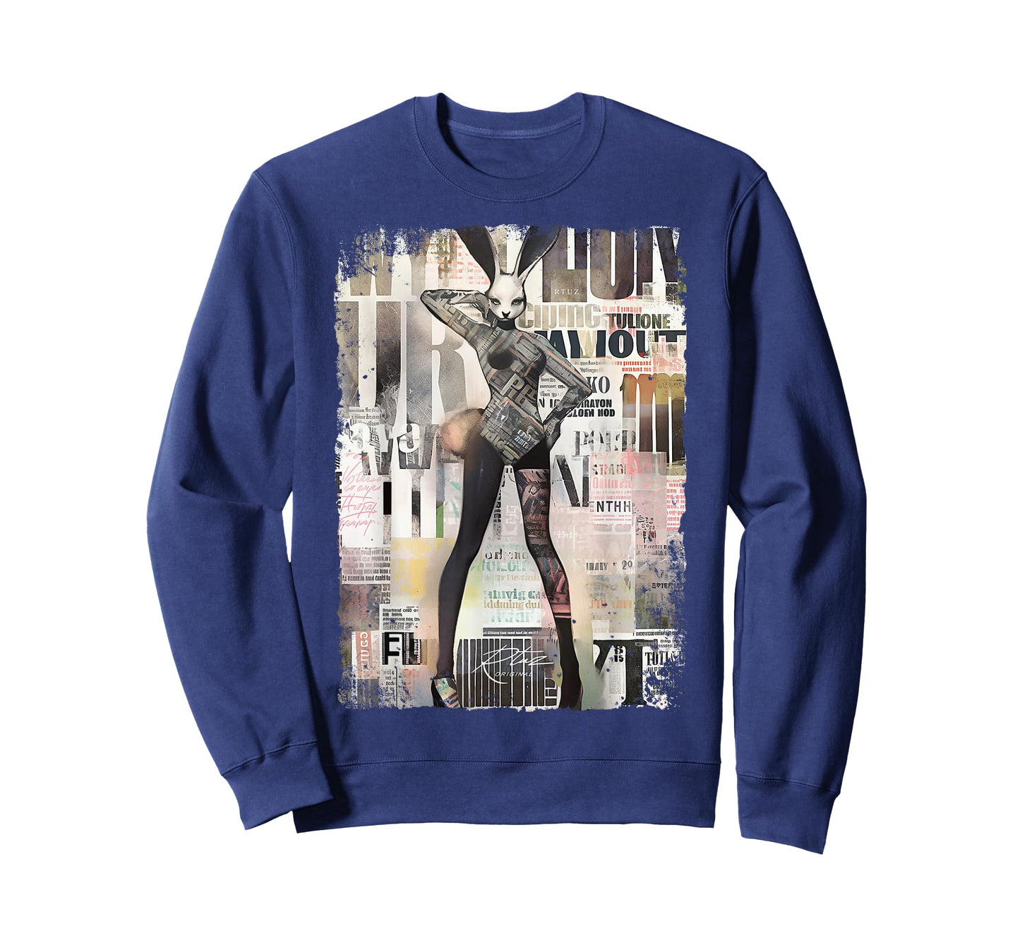 Magazine Cover Vintage Girl Bunny Collage Sexy Model Pin-Up T-Shirt