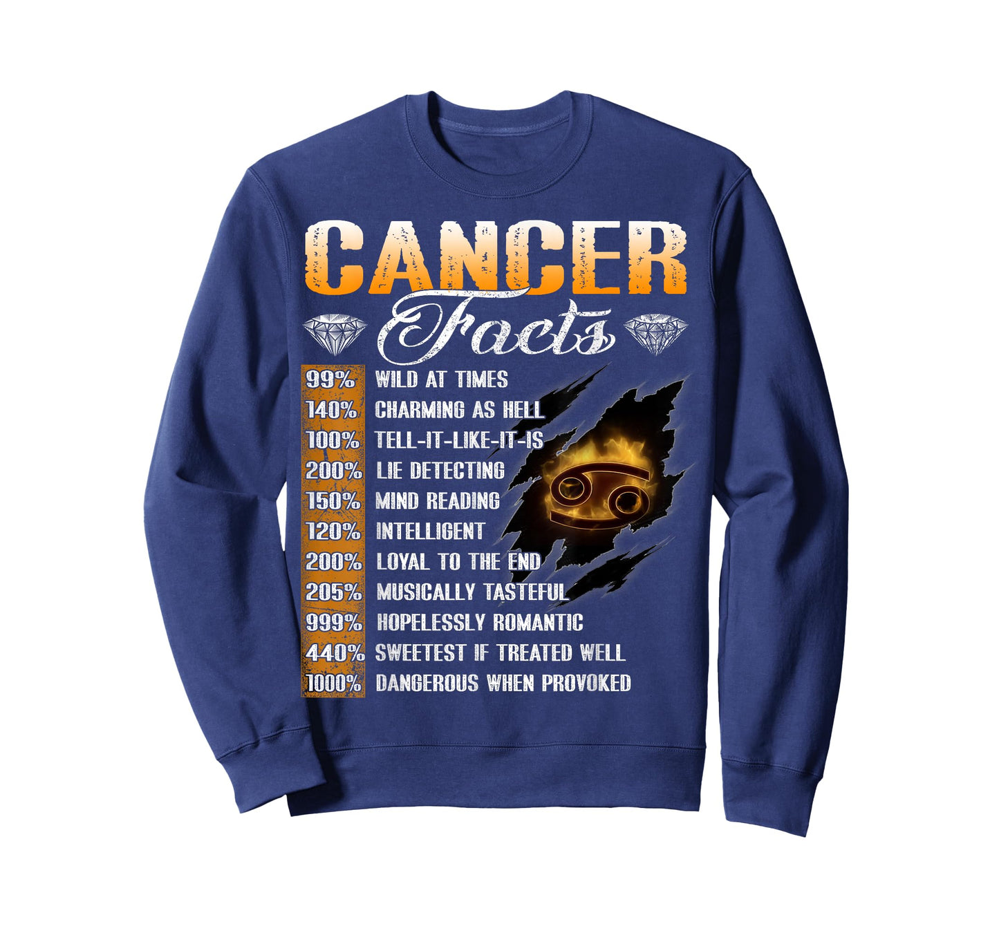 Cancer Facts Funny Zodiac Signs Birthday Gifts For Men Girls T-Shirt