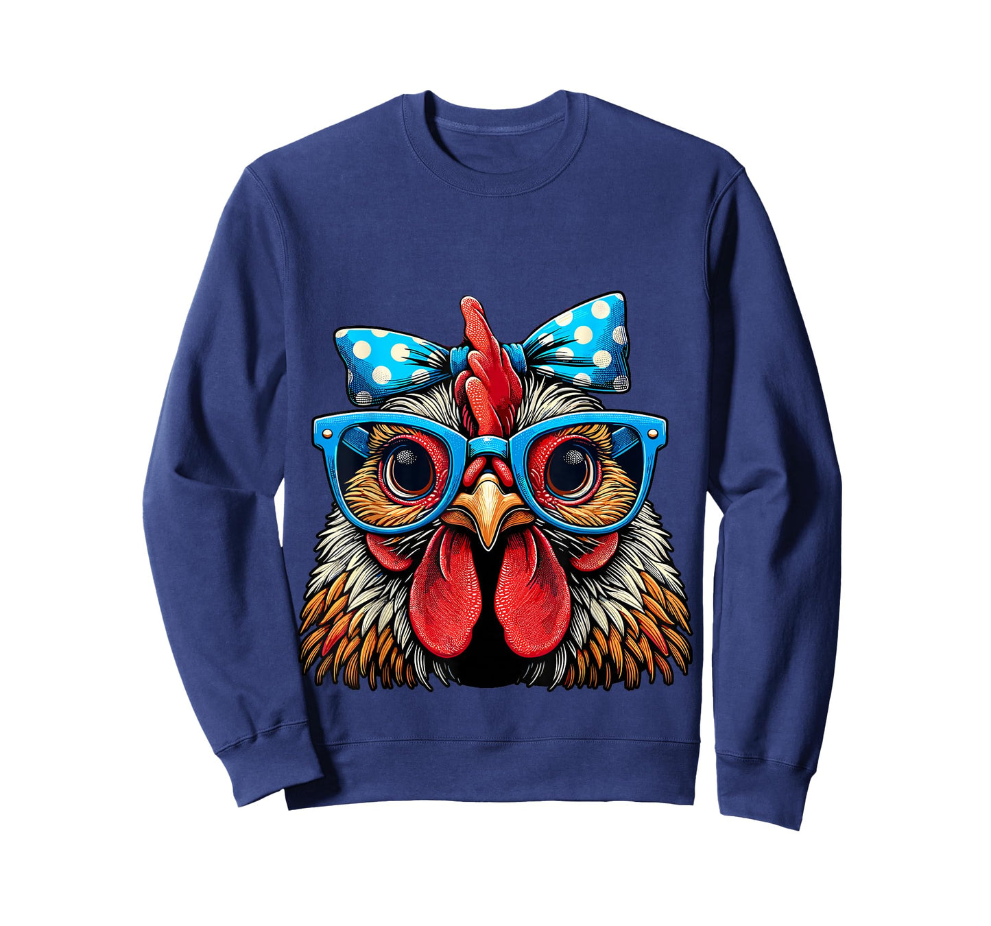 Chicken with Glasses and Bow Farm Girl T-Shirt