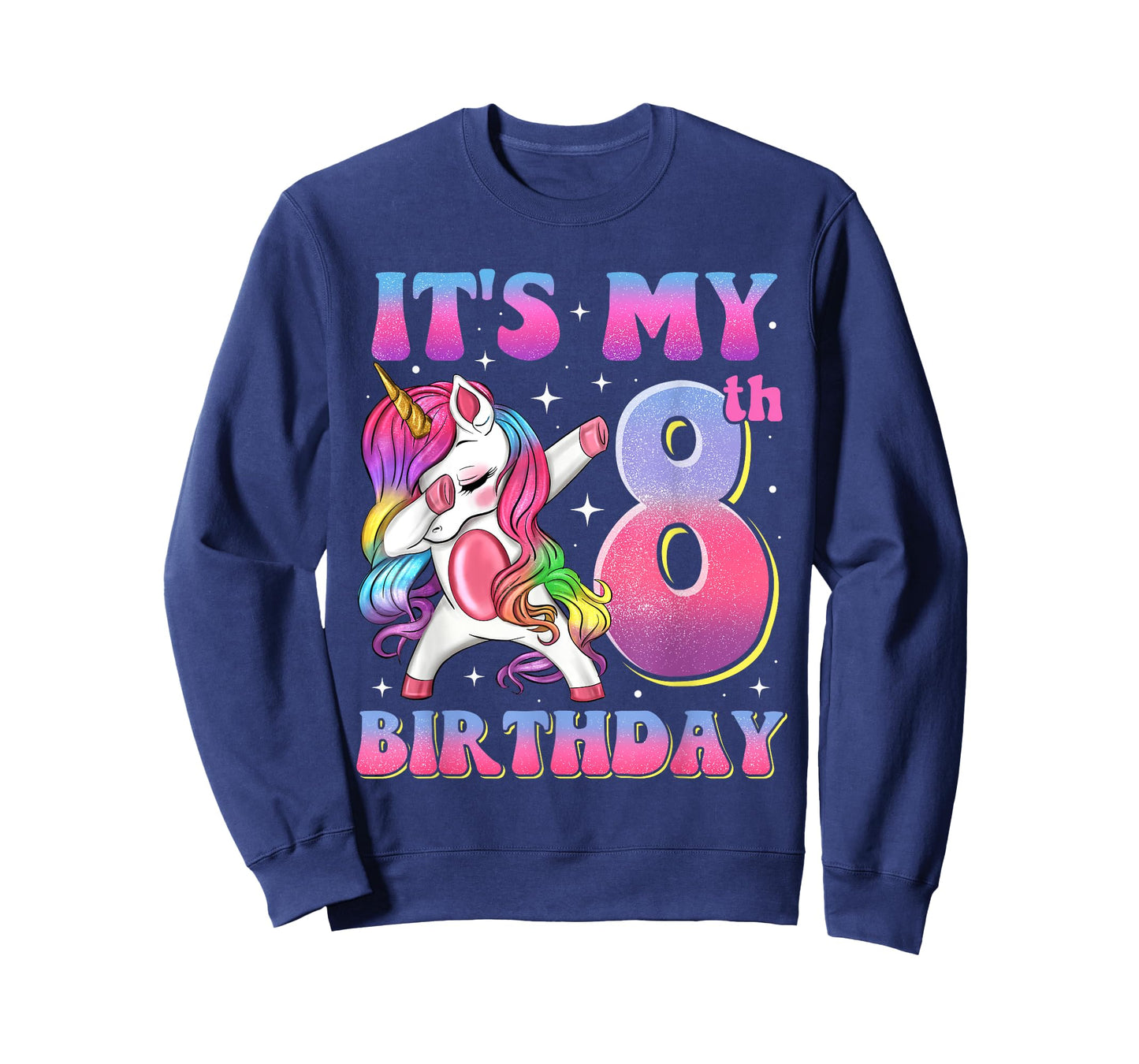 It's My 8th Birthday Dabbing Unicorn 8 Year Old Girls Kids T-Shirt