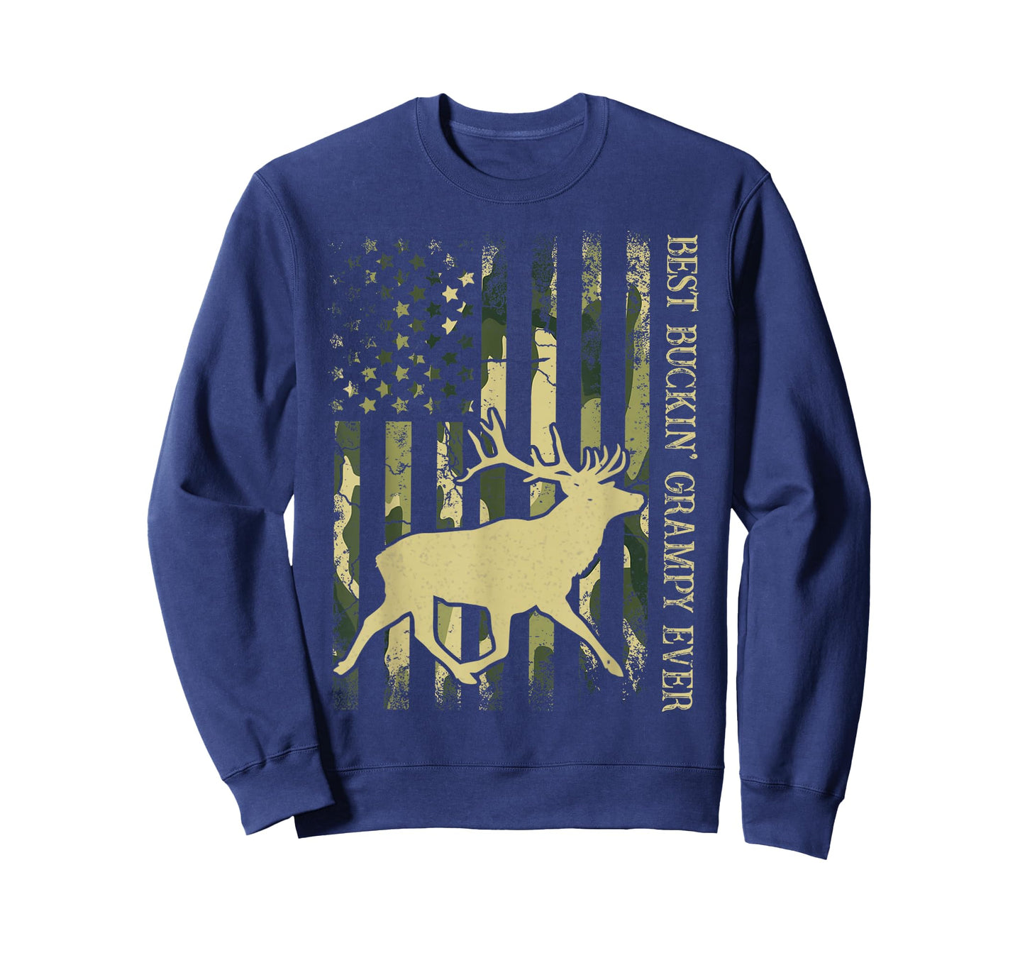 Best Buckin' Grampy Ever Camo American Flag Deer Hunting T-Shirt