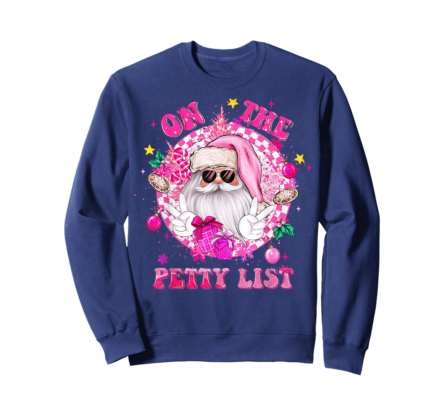 Western On The Petty List Pink Santa Merry Christmas Apparel T-Shirt