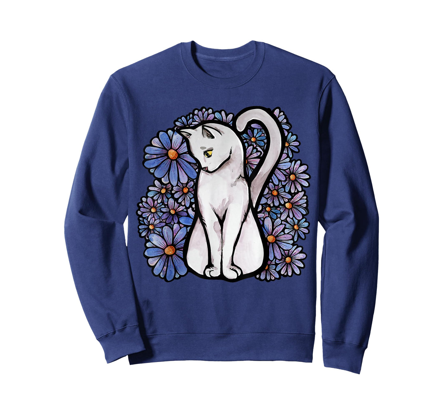 White Cats Kitty Cat Flower Garden T-Shirt