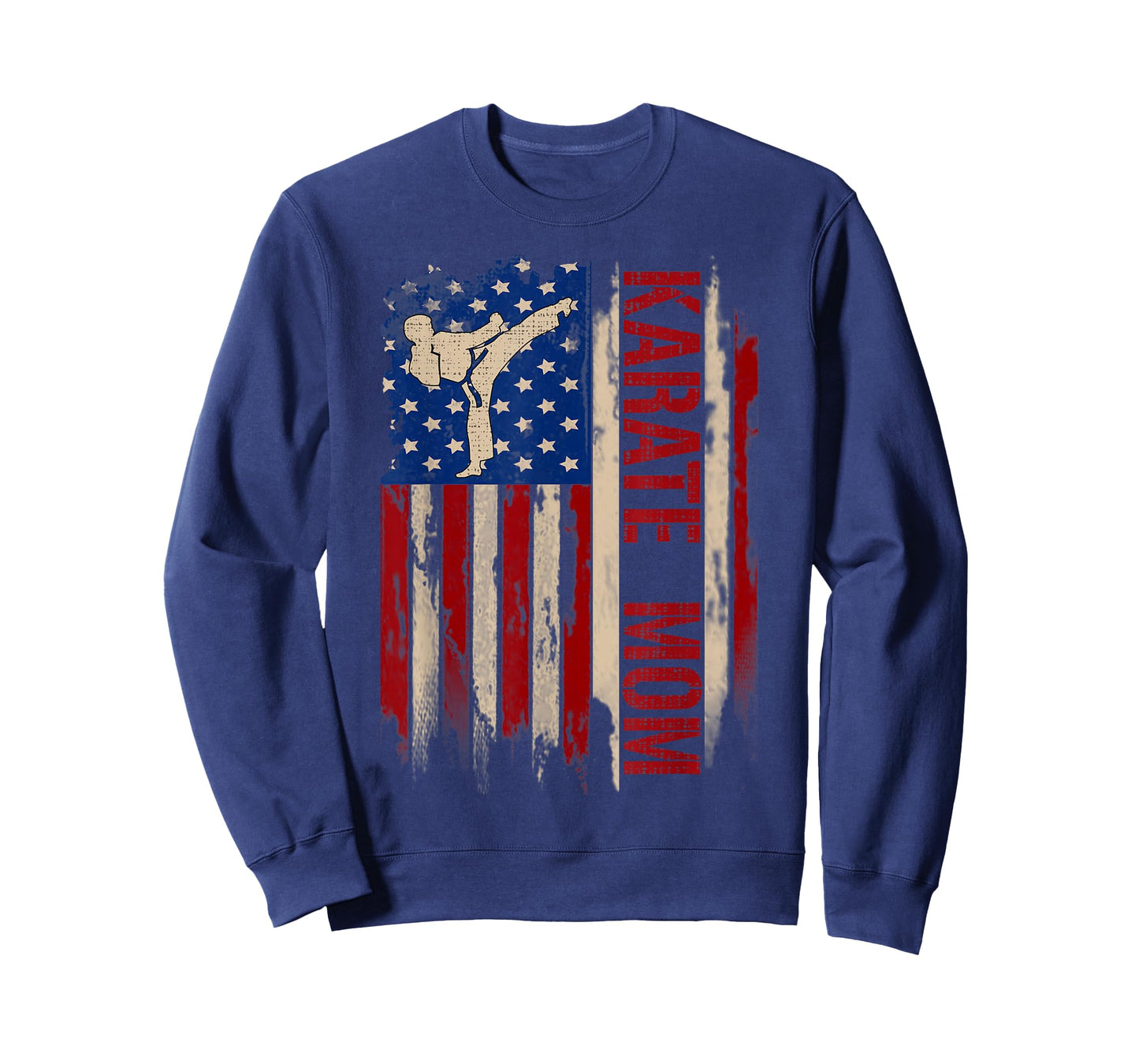 Vintage Karate Mom American USA Flag The Kick Gift T-Shirt