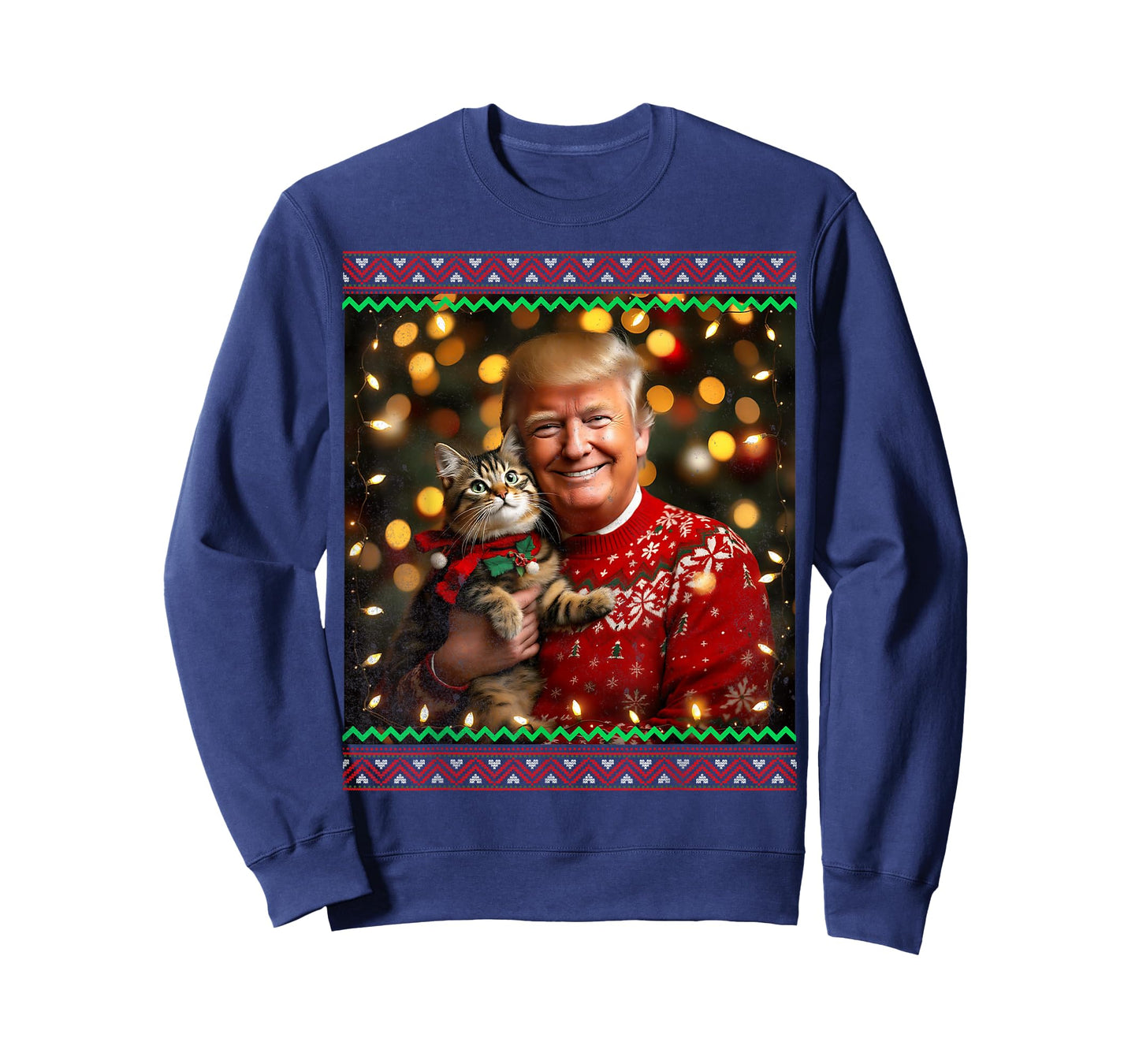 Funny Trump Christmas Sweater for Cat Lovers T-Shirt