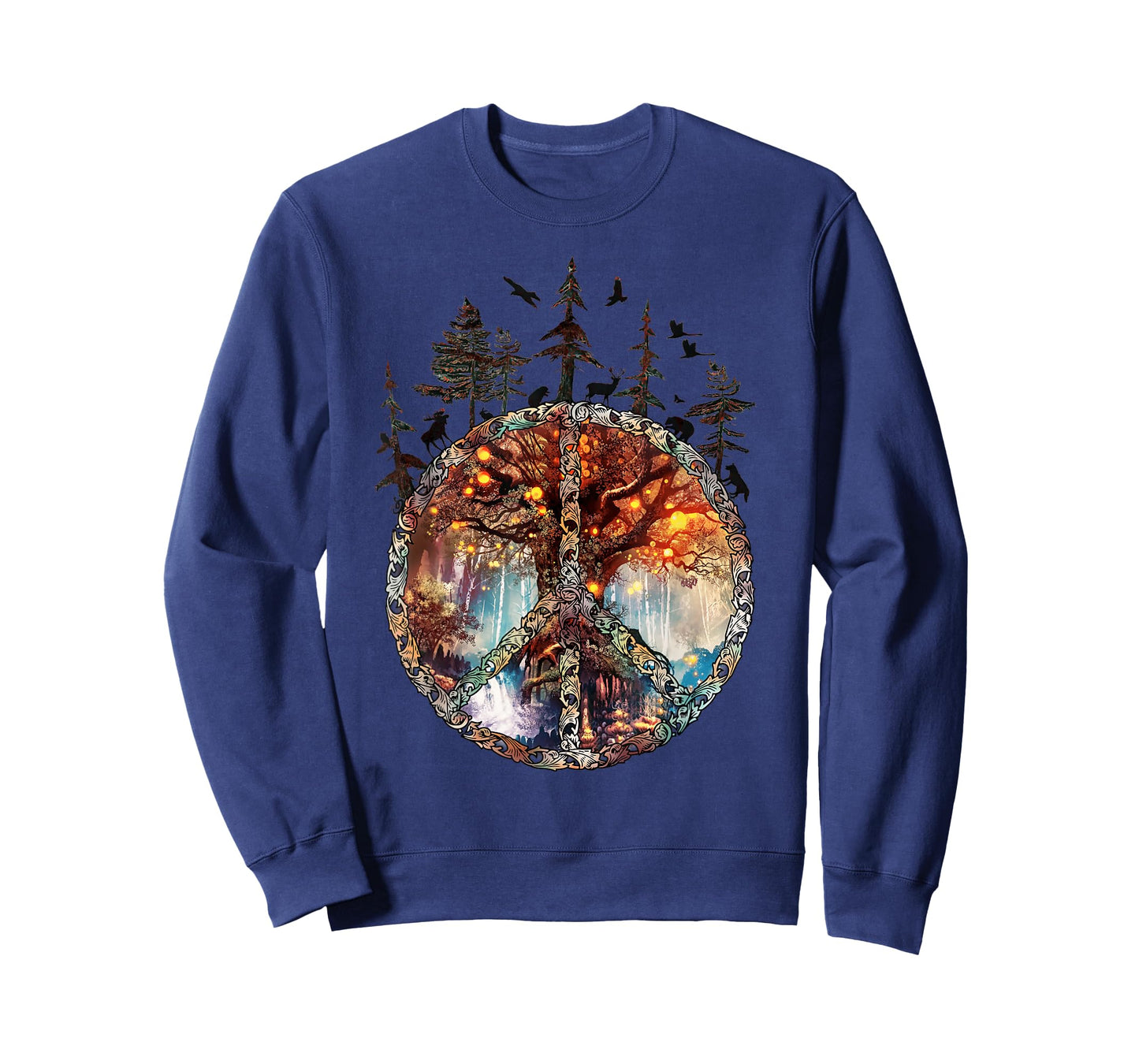 Peace Sign Forest Trees Wildlife Animal Nature Vintage T-Shirt