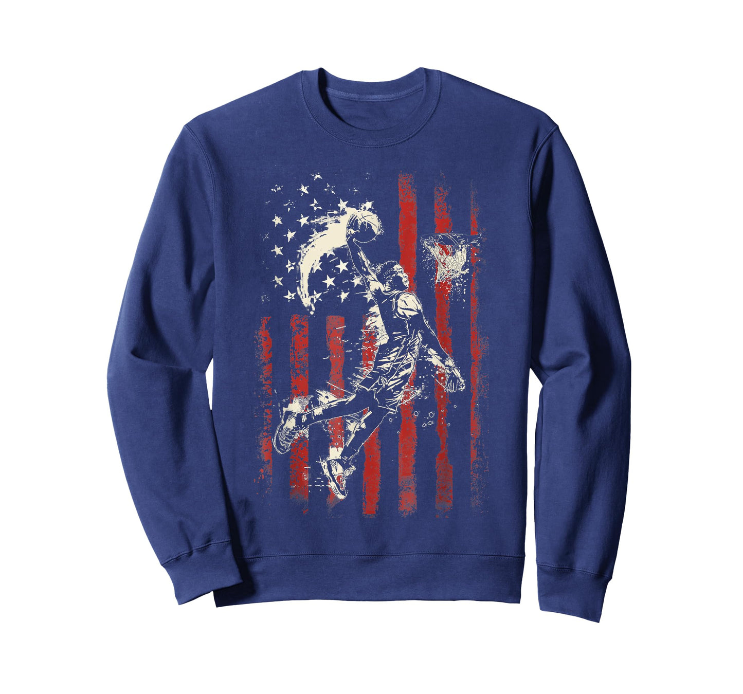 Patriotic Basketball 4th of July Men USA American Flag Boys T-Shirt