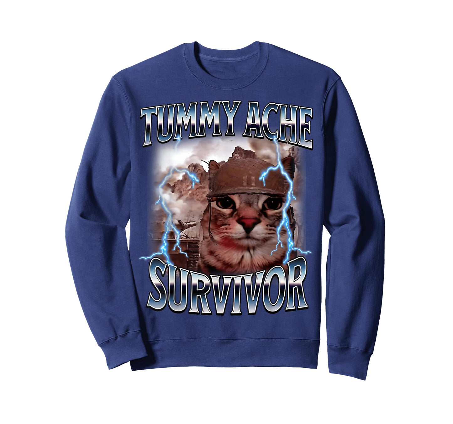 I Survived Today's Tummy Ache Survivor Funny Cat Meme T-Shirt