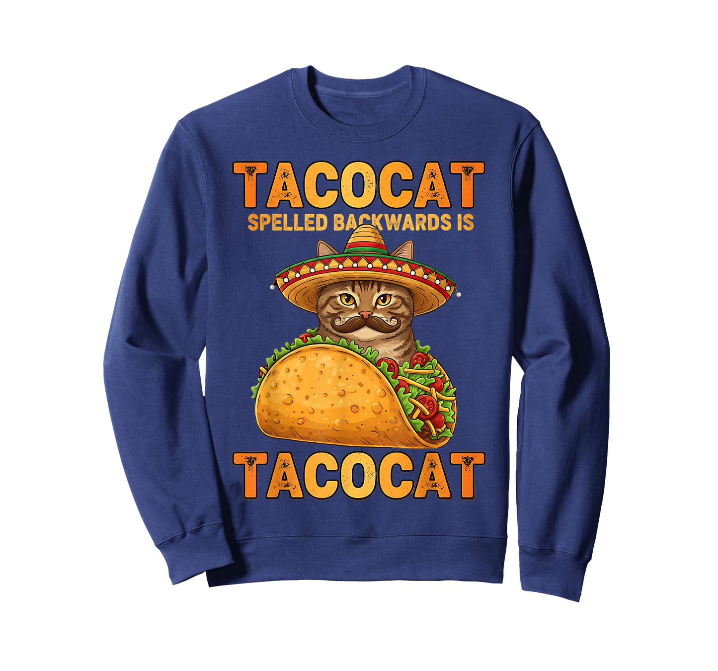 Tacocat Spelled Backwards Taco Cat Mexican Funny Graphic T-Shirt