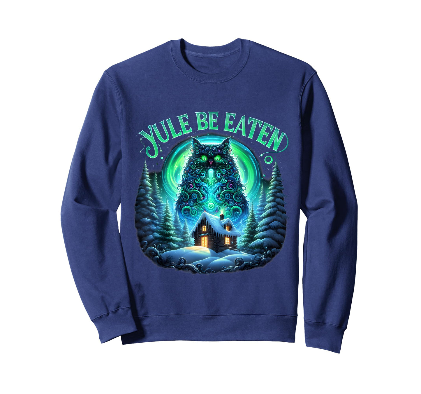 Christmas Cat Yule Be Eaten Yule Jolakotturinn Icelandic T-Shirt for Men Women Kids