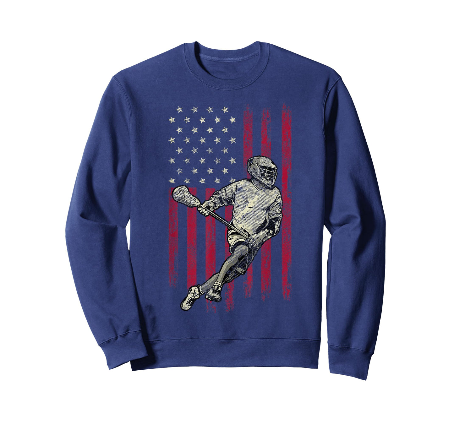 Lacrosse Vintage American Flag 4th Of July Tee Gift T-Shirt