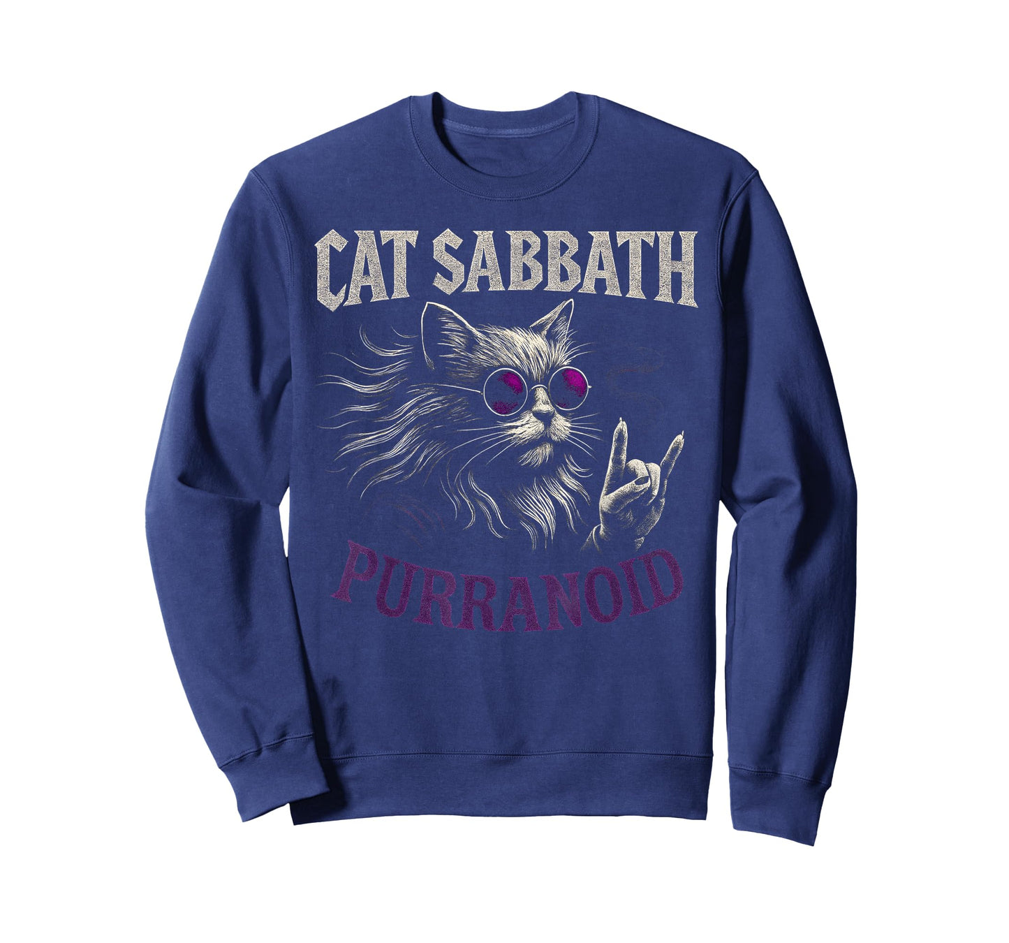 Cat Sabbath Purranoid - Funny Rock Cat T-Shirt
