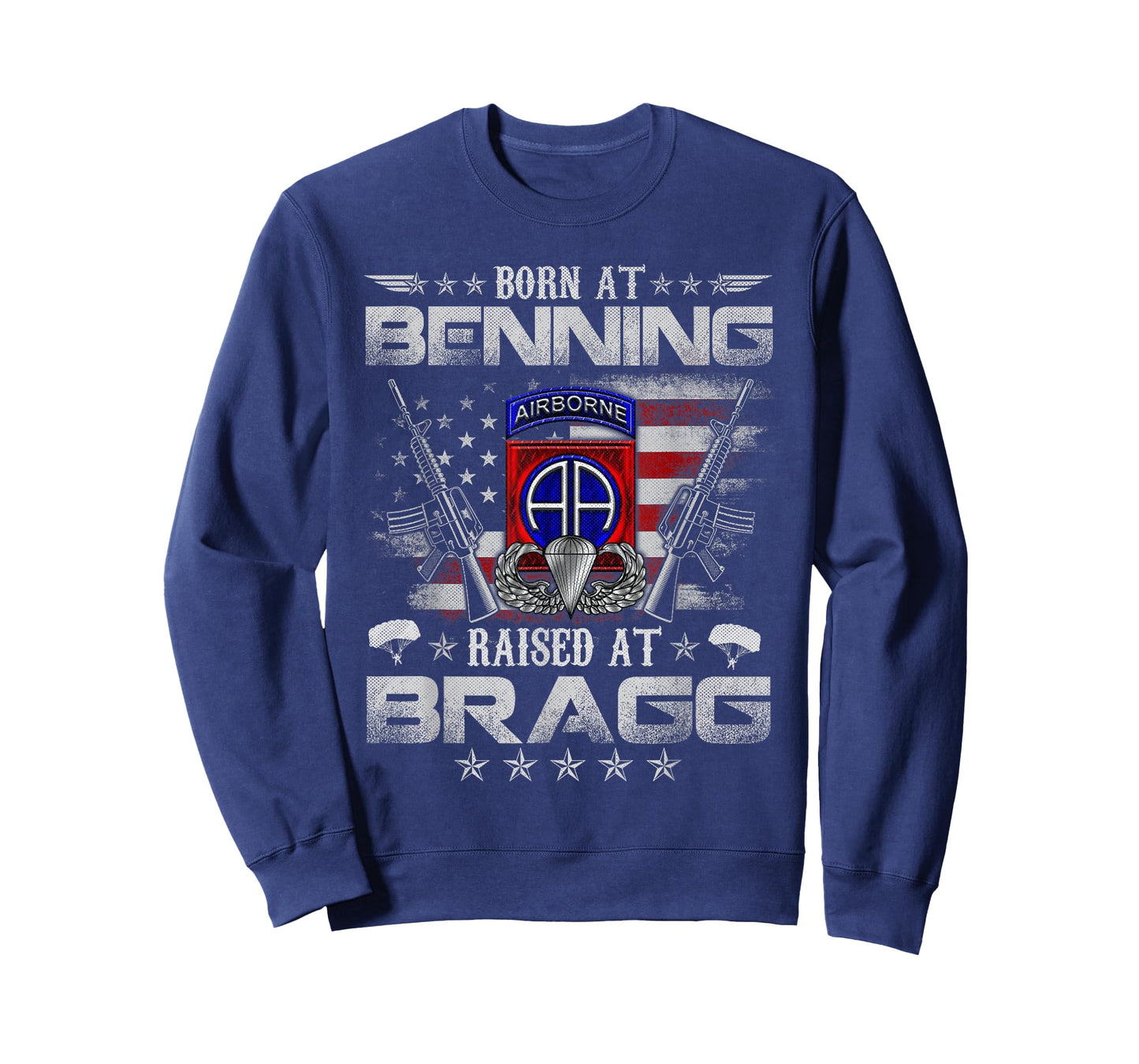 82nd Airborne Division Born At Ft Benning Raised Fort Bragg T-Shirt