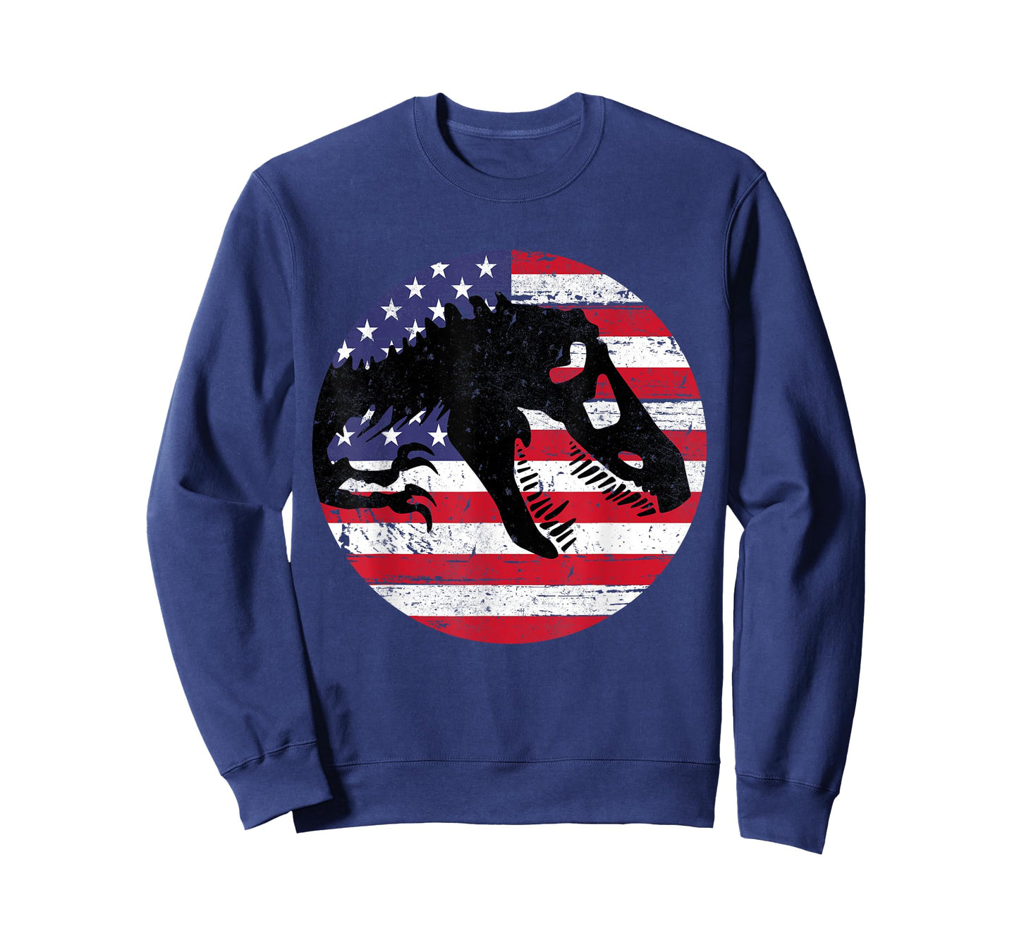 Dino Fossi USA Flag Patriotic Dinosaur T-Rex 4th Of July Women Men T-Shirt