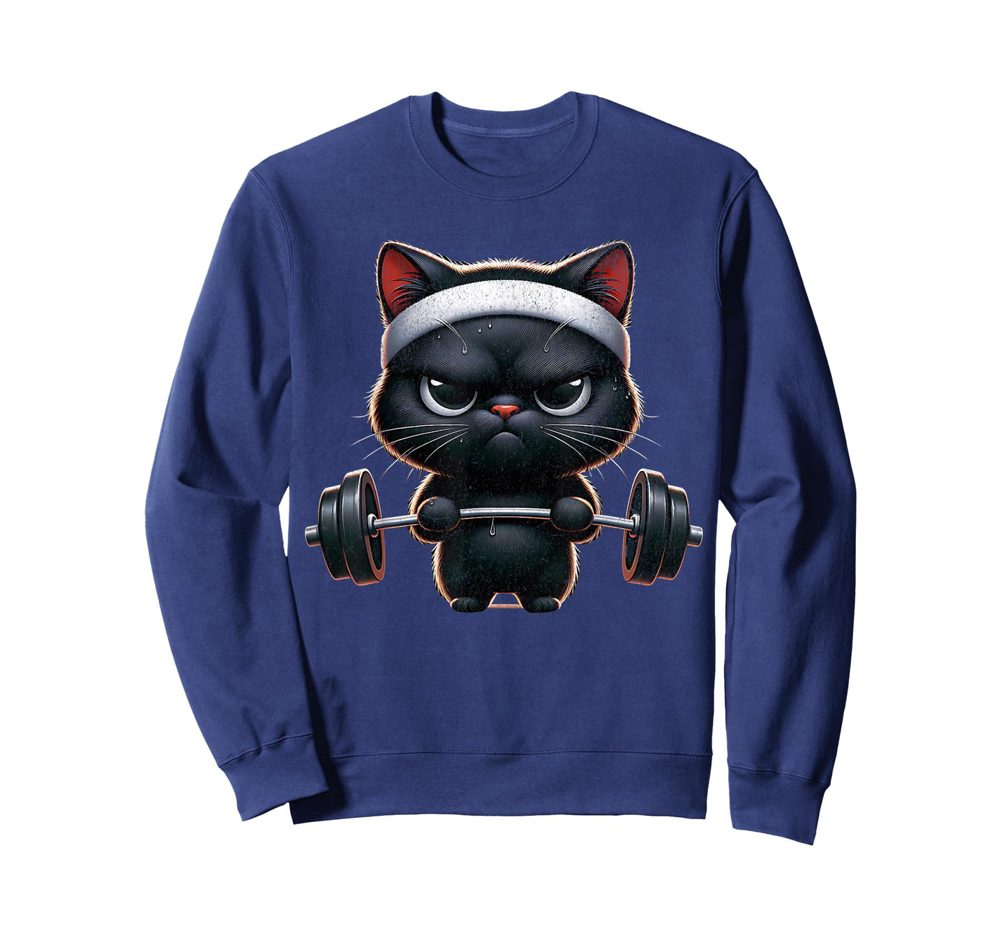 Funny Workout Cat Gym Fitness Weightlifting Animal T-Shirt