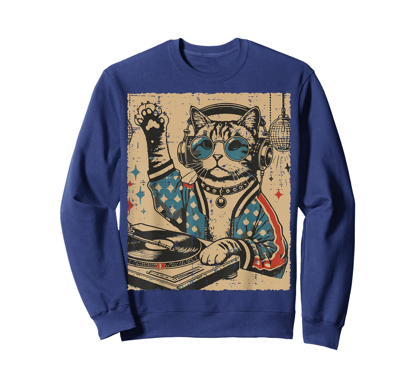Cat Dj Turntable Vintage Kitten Disco Music Men Women Kids T-Shirt