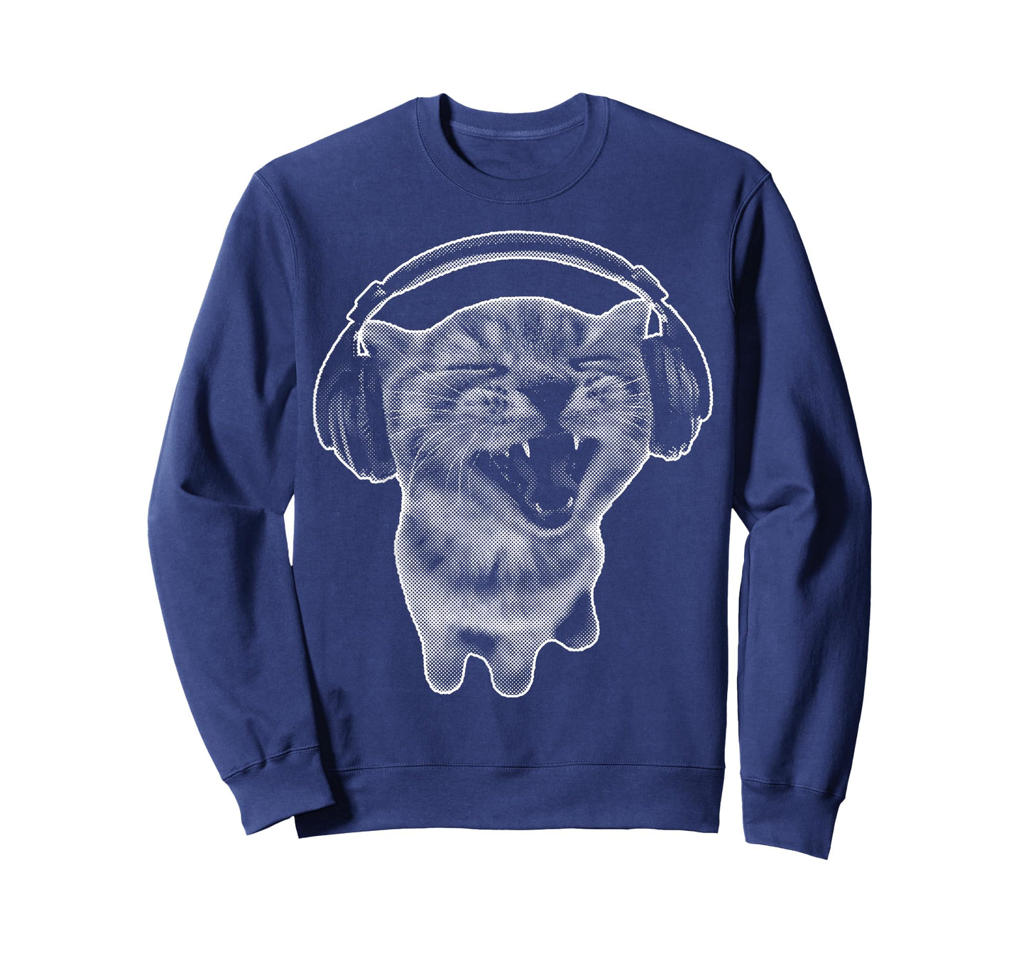 Cute Headphones Cat Funny y2k Grunge Silly Graphic T-Shirt