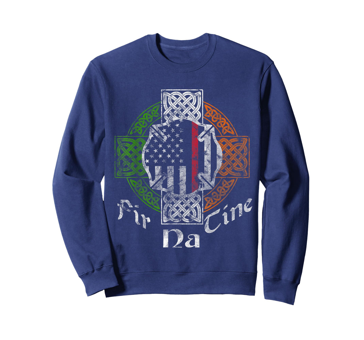 Irish Firefighter Thin Red Line Fir Na Tine Celtic Cross T-Shirt