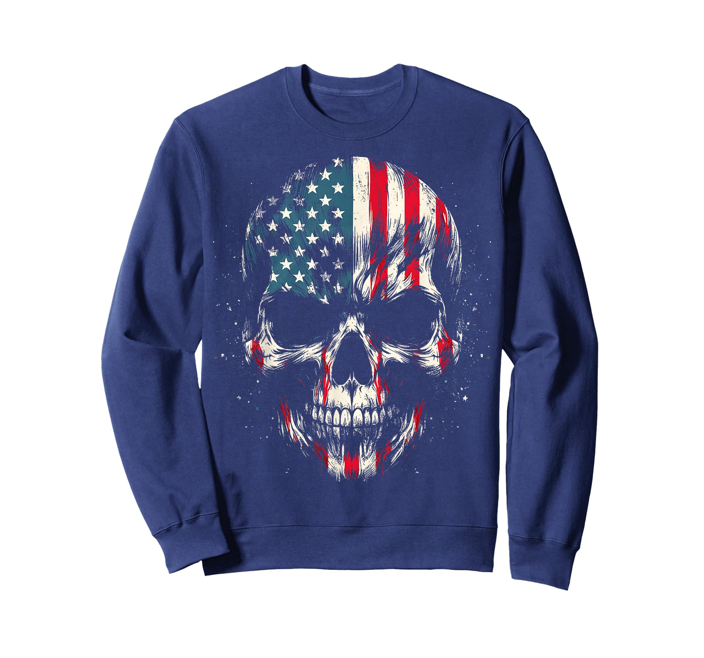 American Flag Skull Skeleton 4th of July Patriotic Men Women T-Shirt