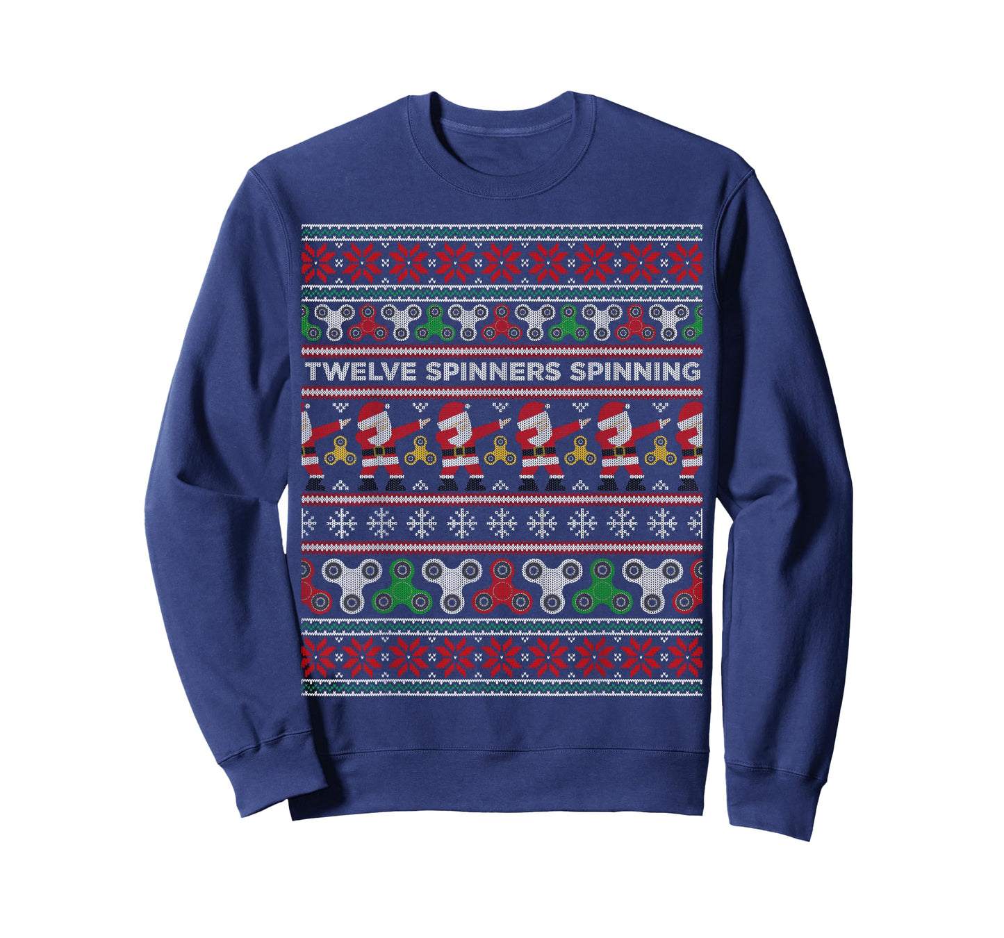 Fidget Spinner Ugly Christmas Sweater T-Shirt Dabbing Santa