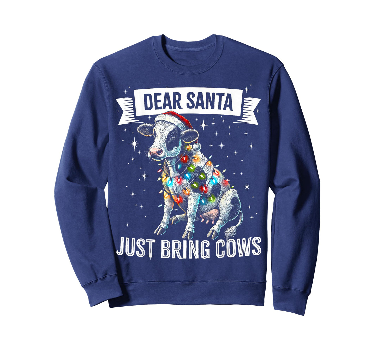 Dear Santa Just Bring Cows. Cow Farmers Christmas Pajama T-Shirt