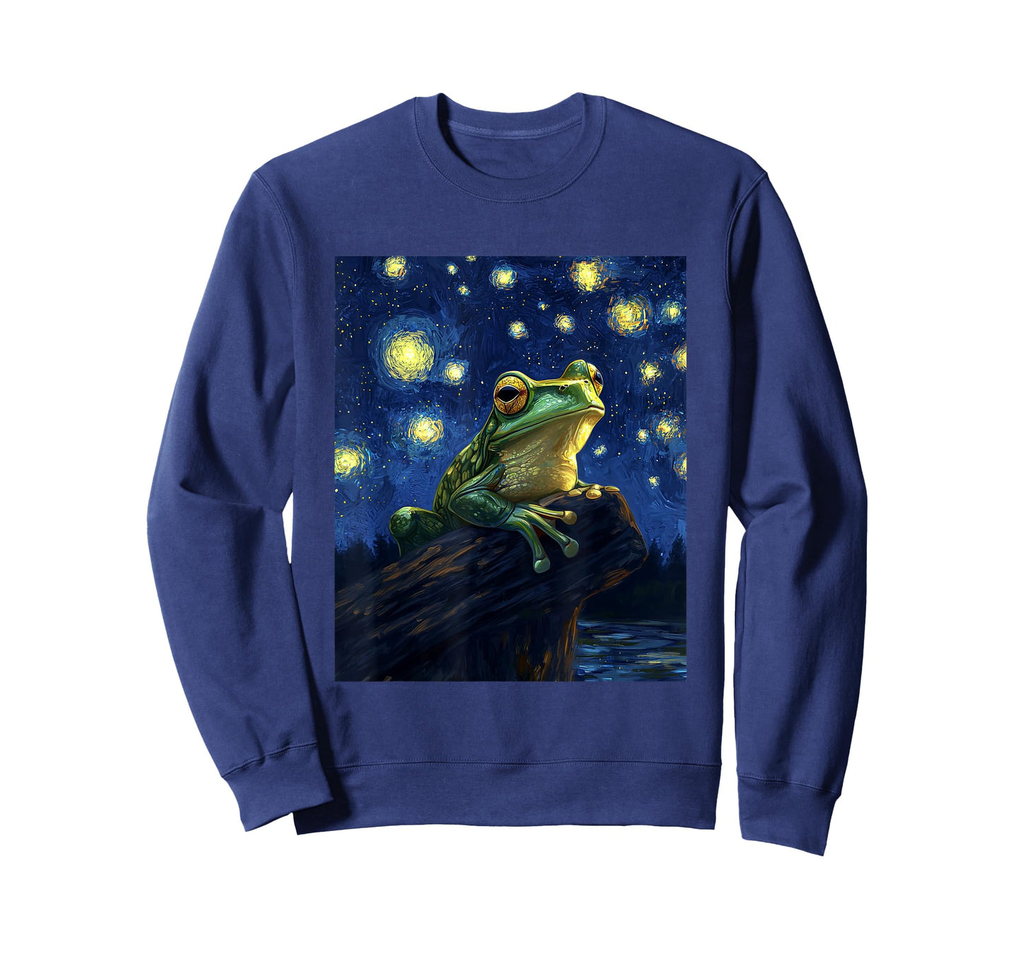 Funny Frog Graphic - Van Gogh Style - Starry Night T-Shirt