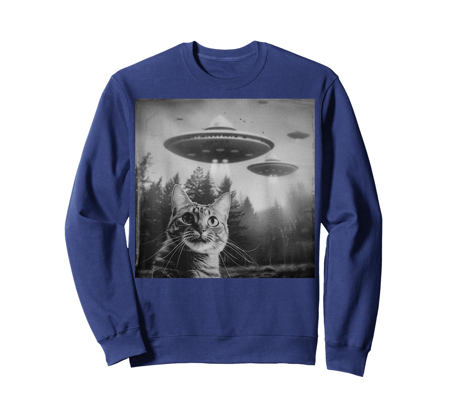 Funny Cat UFO Alien Weirdcore Aesthetic Artwork T-Shirt