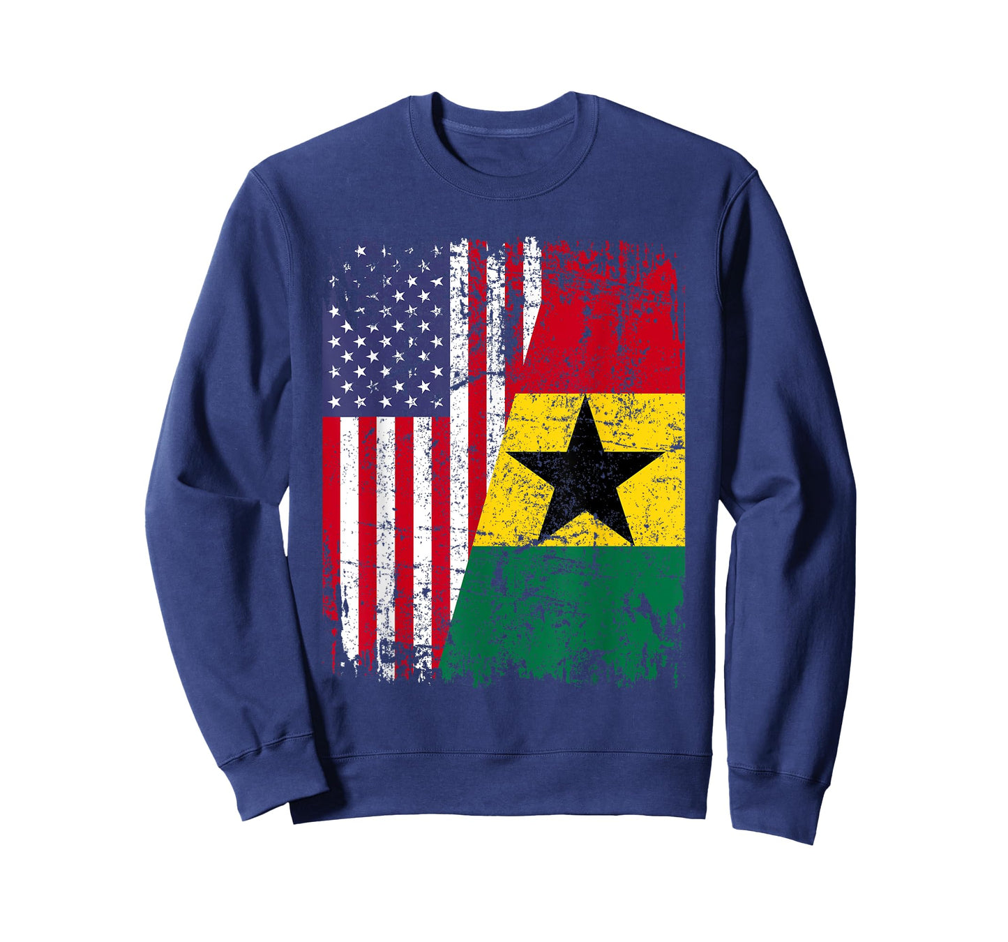 GHANAIAN ROOTS | Half American Flag | GHANA T-Shirt