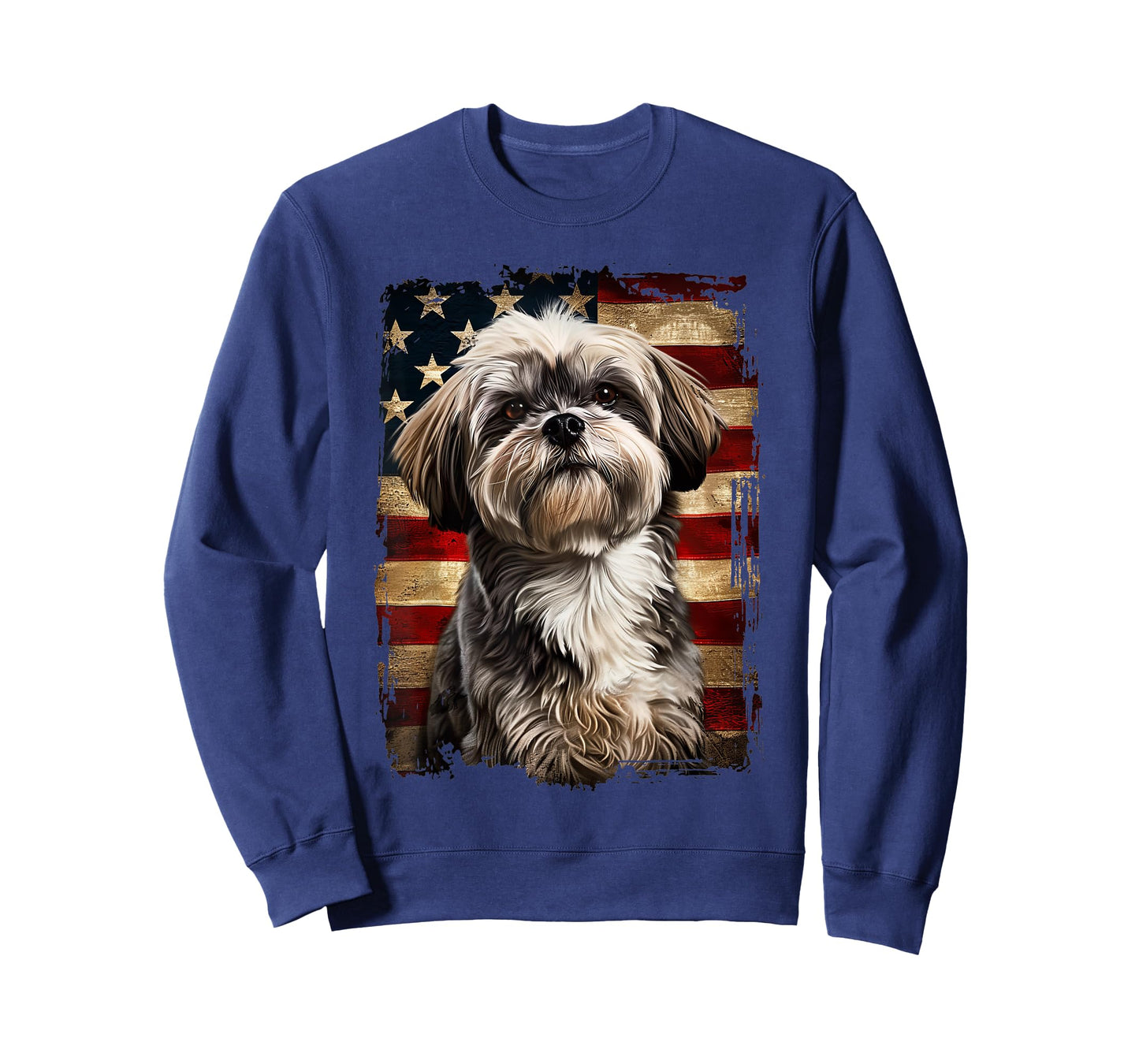 Lhasa Apso American Flag T-Shirt