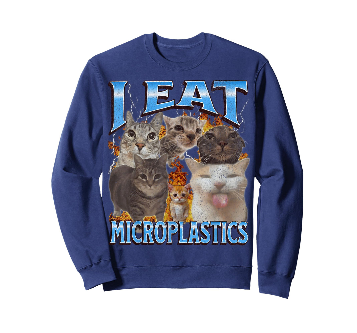 I Eat Microplastics Funny Cat Meme Bootleg Graphic T-Shirt for Men Women