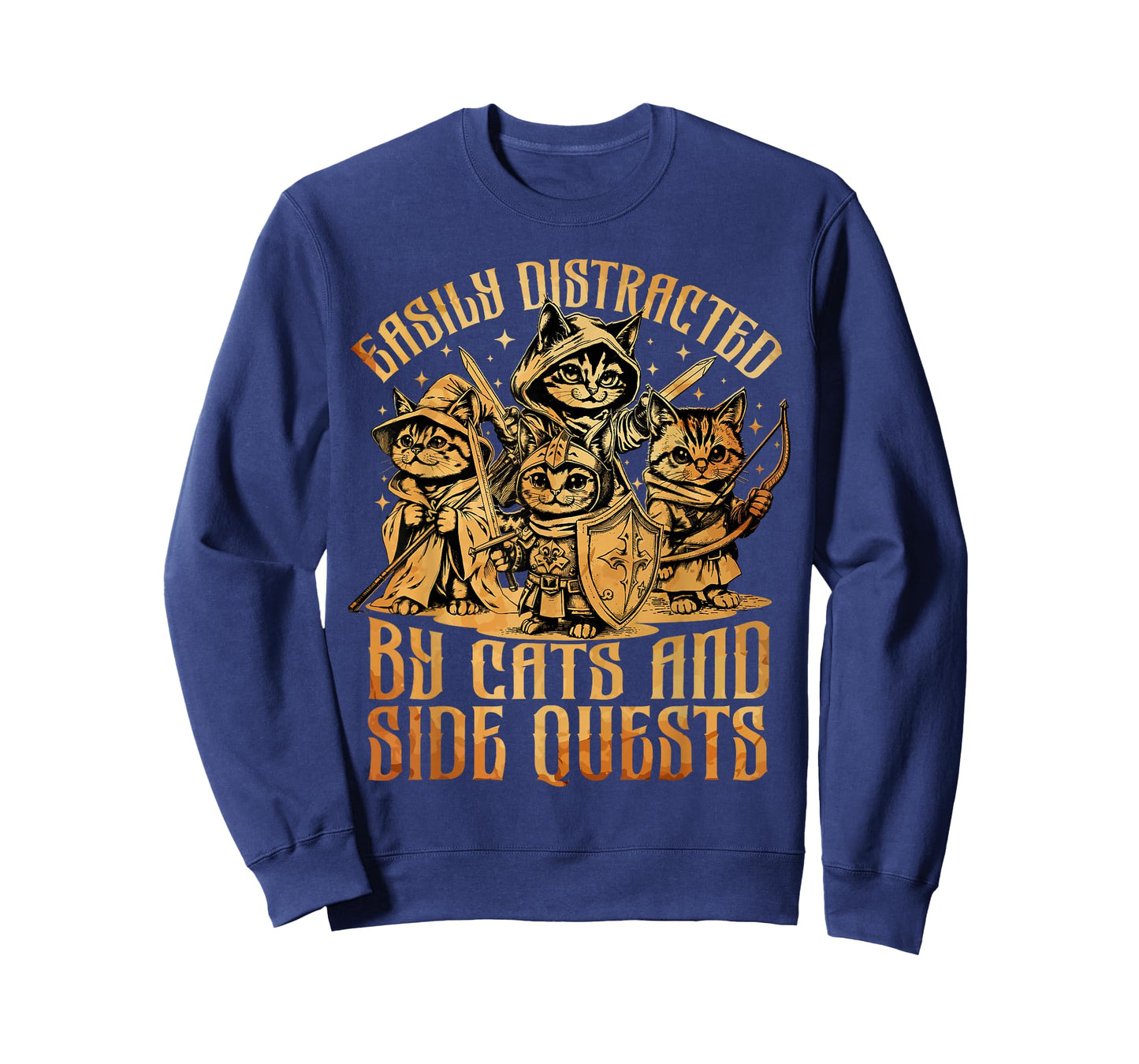 Easily Distracted Cats Side Quest Funny RPG Video Game Gamer T-Shirt